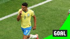 Casemiro equalizes for Brazil with powerful header